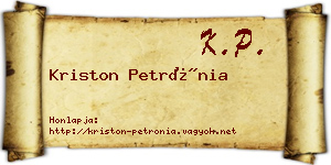 Kriston Petrónia névjegykártya